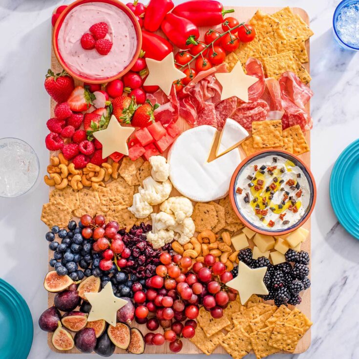 Image for Crunchmaster Fourth of July Charcuterie Board with Dip